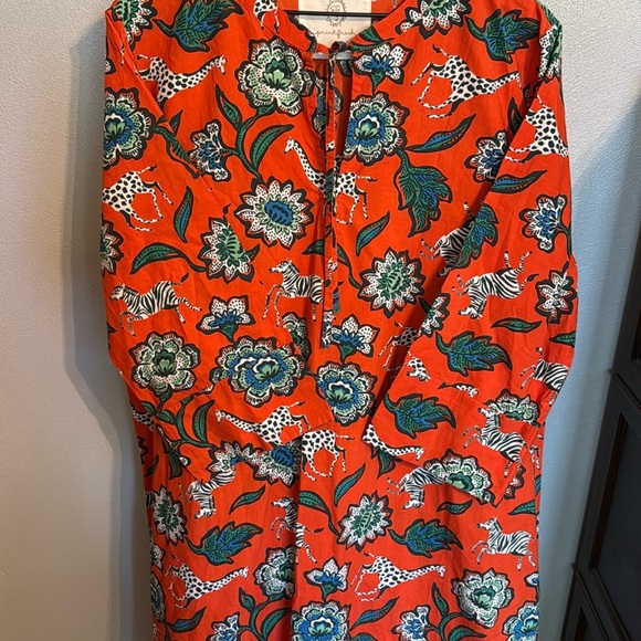 NWT Print Fresh + Pencil & Paper Co. Orange Floral and Animal Print Dress - Picture 12 of 12